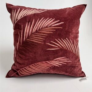 Iosis Palmira velvet cushion/pillow in pomegranate 18”x18”